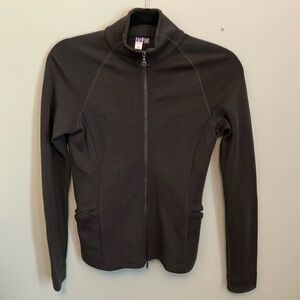 Ibex Black Utility Jacket with Mock Neck and Seam Details
